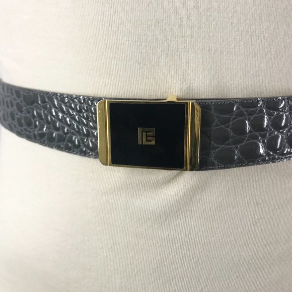 Balmain Belt Grey Crocodile embossed Calf leather - Picture 2 of 7
